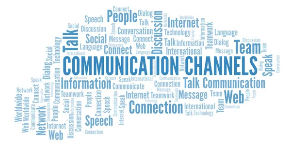 Canaux Communication Nuage Mots Wordcloud Fait Avec Texte Seulement — Photo