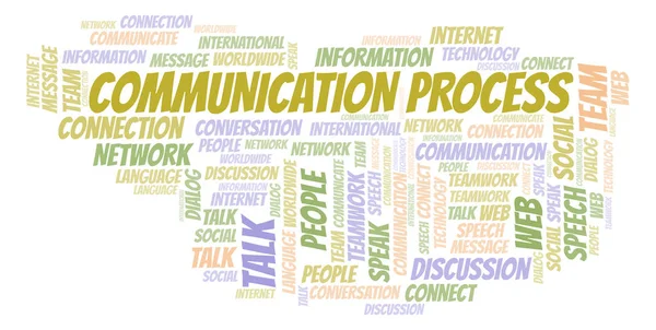 Communicatie Proces Word Cloud Wordcloud Gemaakt Met Alleen Tekst — Stockfoto