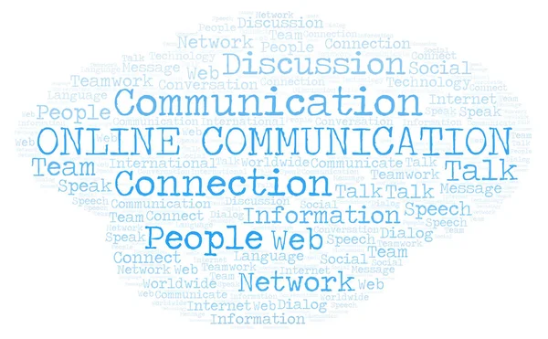 Online Communicatie Word Cloud Wordcloud Gemaakt Met Alleen Tekst — Stockfoto