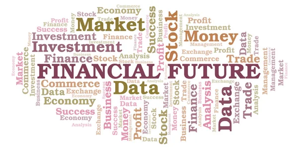 Financial Future Nuvem Palavras Wordcloud Feita Apenas Com Texto — Fotografia de Stock