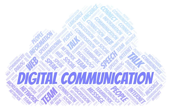 Nube Palabras Comunicación Digital Wordcloud Hecho Solo Con Texto — Foto de Stock