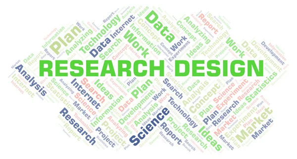 Forskning Design Word Cloud Wordcloud Gjorda Med Endast Text — Stockfoto