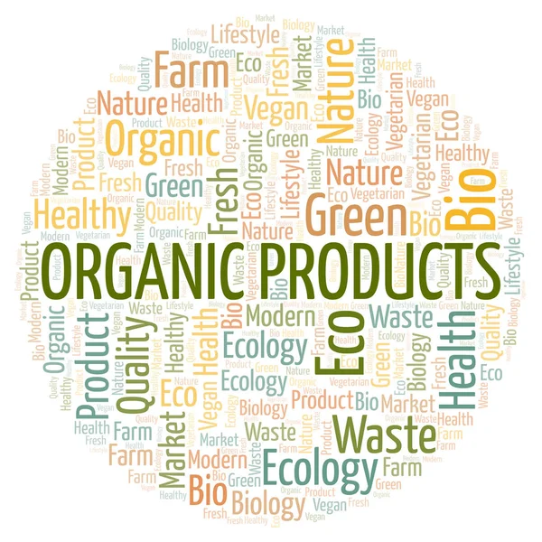 Produits Biologiques Word Cloud Wordcloud Fait Uniquement Avec Texte — Photo