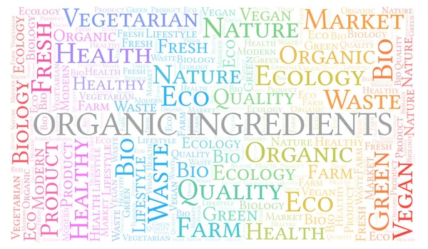 Organic Ingredients Word Cloud Wordcloud Made Text Only — Stock Photo, Image