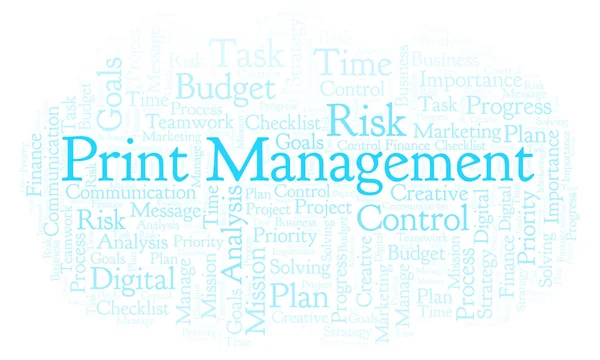 Print Management word cloud, made with text only