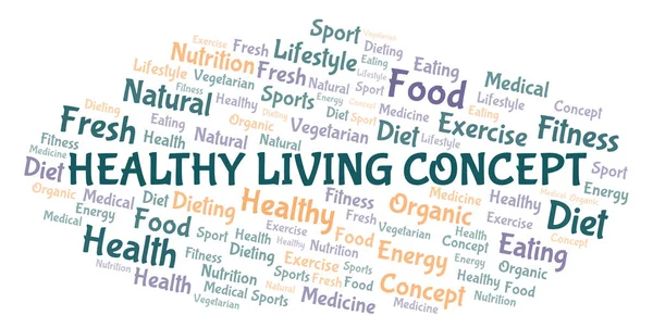 Healthy Living Concept Word Cloud Wordcloud Made Text Only — Stock Photo, Image