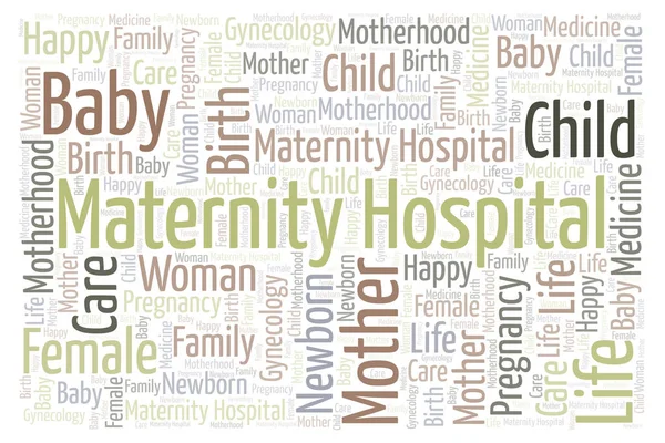 Maternidad Hospital Horizontal Palabra Nube Wordcloud Hecho Solo Con Texto — Foto de Stock