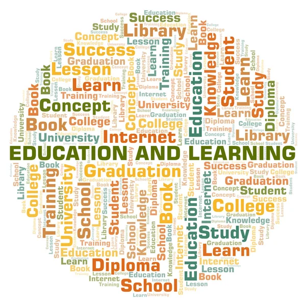 Bildung Und Lernen Word Cloud Wordcloud Nur Mit Text — Stockfoto