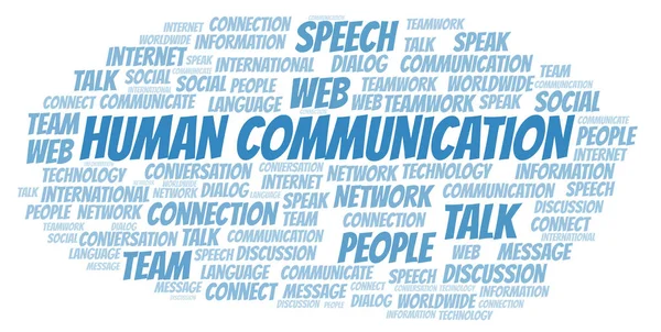 Menselijke Communicatie Word Cloud Wordcloud Gemaakt Met Alleen Tekst — Stockfoto