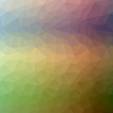 İllüstrasyon soyut düşük poli turuncu, yeşil ve sarı kare arka plan