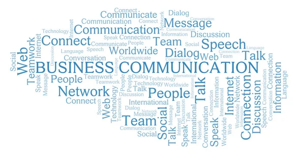 Business Comunicação Nuvem Palavras Wordcloud Feito Apenas Com Texto — Fotografia de Stock