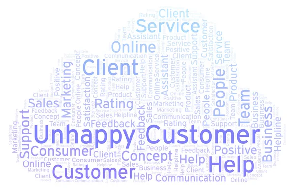 Unhappy Customer Word Cloud Made Text Only — Stock Photo, Image