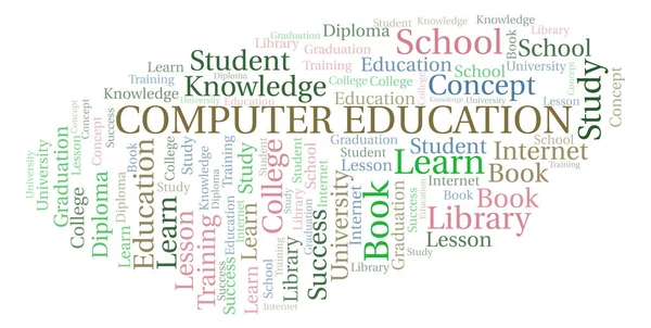Computer Education Nuvem Palavras Wordcloud Feita Apenas Com Texto — Fotografia de Stock