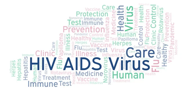 HIV AIDS Virus word cloud, made with text only