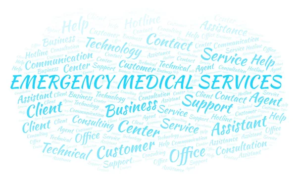 Servicios Médicos Emergencia Palabra Nube Wordcloud Hecho Solo Con Texto — Foto de Stock