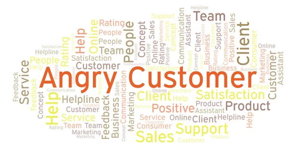 Angry Customer word cloud. Made with text only.