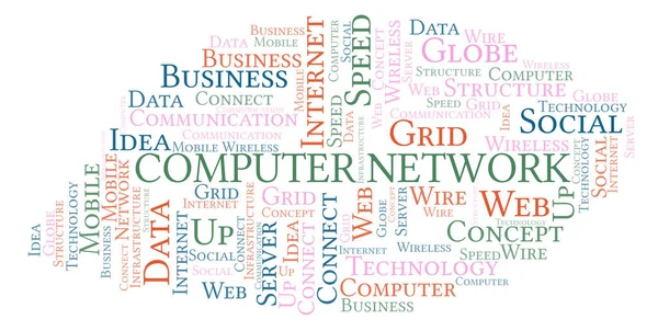 Computer Network Word Cloud Word Cloud Made Text Only — Stock Photo, Image