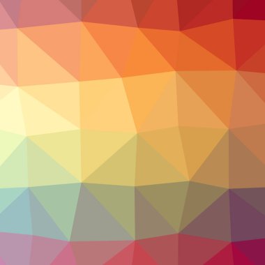 Arka plan illüstrasyon soyut düşük poli turuncu, yeşil, sarı ve kırmızı kare