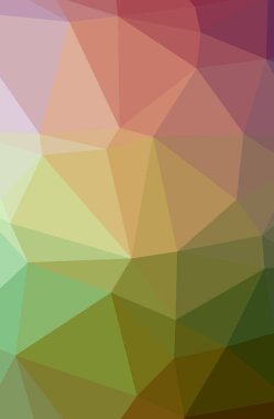 İllüstrasyon soyut düşük poli turuncu, yeşil ve kırmızı dikey arka plan