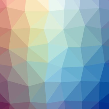 Soyut düşük poli mavi, sarı ve kırmızı kare arka plan resmi