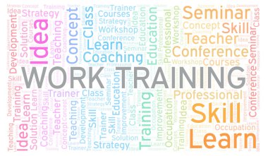 Eğitim kelime bulut iş. Yalnızca metin ile yapılan Wordcloud.