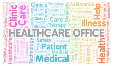 Sağlık Office word bulut. Yalnızca metin ile yapılan Wordcloud.