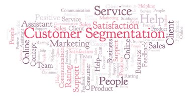 Müşteri Segmentasyonu kelime bulutu. Yalnızca metin ile yapılan.