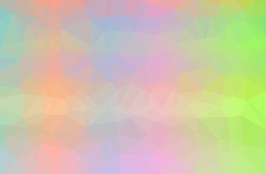 Soyut düşük poli yeşil, pembe, mavi ve kırmızı yatay arka plan resmi