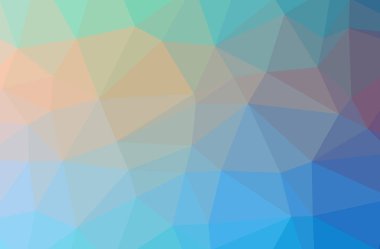 Soyut düşük poli mavi yatay arkaplan çizimi