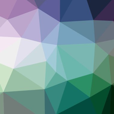 Soyut düşük poli mavi, yeşil ve mor kare arka plan resmi