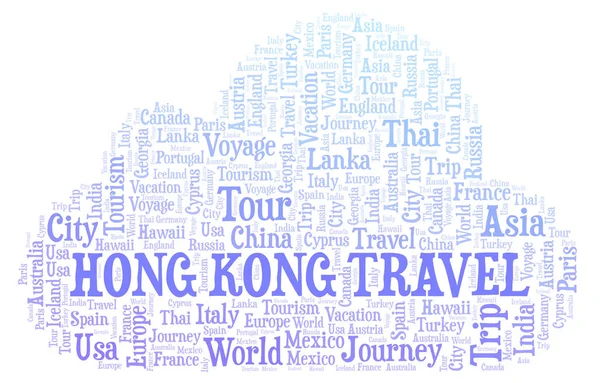 Hong Kong Travel Word Cloud Wordcloud Nur Mit Text Erstellt — Stockfoto