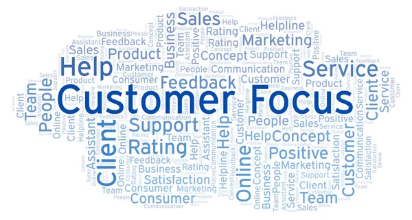 Customer Focus word cloud. Made with text only.