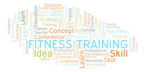 Fitness Training Word Cloud Wordcloud Made Text Only — Stock Photo, Image