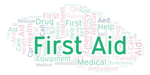 First Aid Word Cloud Made Text Only — Stock Photo, Image