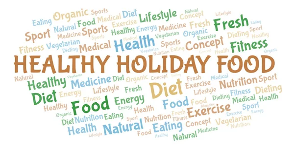 Healthy Holiday Food Word Cloud Wordcloud Made Text Only — Stock Photo, Image