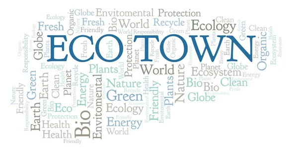 Eco Město Slovo Mrak Wordcloud Pouze Text — Stock fotografie