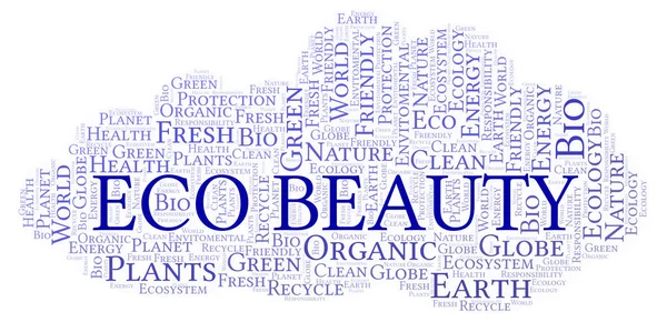 Nuvem Palavras Eco Beauty Wordcloud Feito Apenas Com Texto — Fotografia de Stock