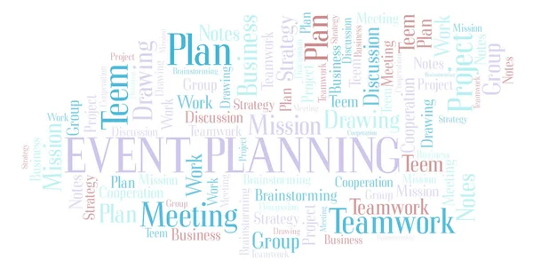 Event Planning word cloud, wordcloud made with text only.