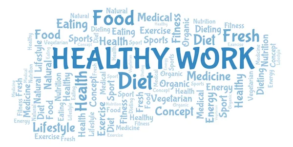 Healthy Work Word Cloud Wordcloud Made Text Only — Stock Photo, Image