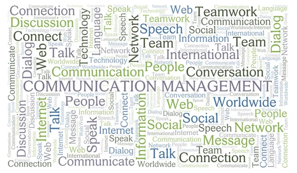 Gestione Della Comunicazione Parola Cloud Wordcloud Realizzato Solo Con Testo — Foto Stock