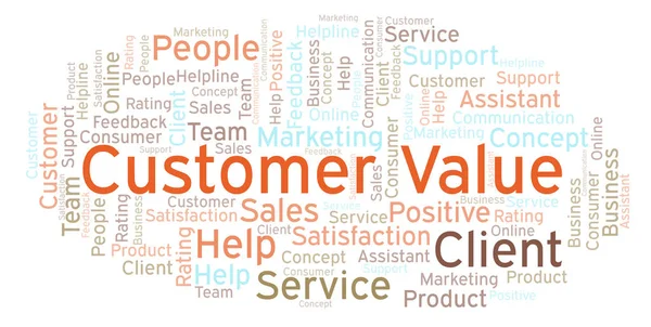 Customer Value word cloud. Made with text only.