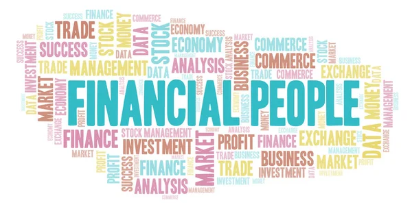 Financial People Nuvem Palavras Wordcloud Feita Apenas Com Texto — Fotografia de Stock