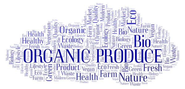 Organic Produce Nube Palabras Nube Palabras Hecha Solo Con Texto —  Fotos de Stock