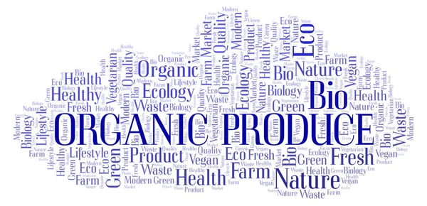 Organic Produzir Nuvem Palavras Wordcloud Feita Apenas Com Texto — Fotografia de Stock