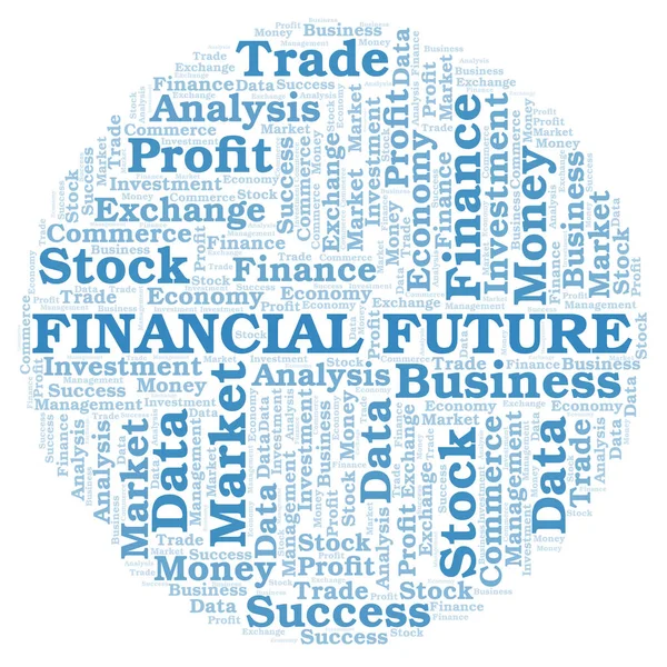 Futuro Financiero Palabra Nube Wordcloud Hecho Solo Con Texto — Foto de Stock