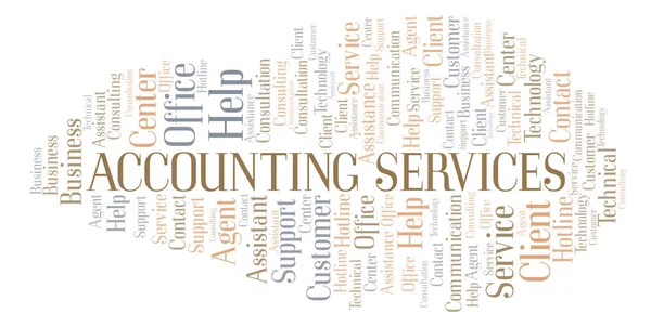 Servicios Contabilidad Word Cloud Wordcloud Hecho Solo Con Texto — Foto de Stock