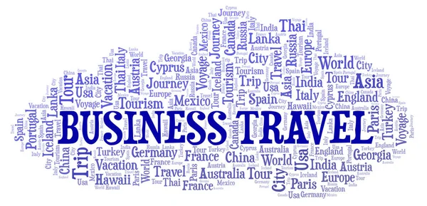 Business Travel Nuvem Palavras Wordcloud Feito Apenas Com Texto — Fotografia de Stock