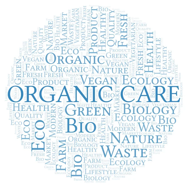 Organic Care Nuvem Palavras Wordcloud Feita Apenas Com Texto — Fotografia de Stock