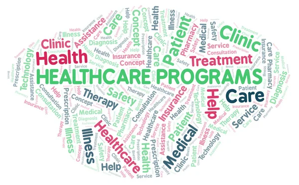 Gesundheitsprogramme Word Cloud Wordcloud Nur Mit Text Erstellt — Stockfoto