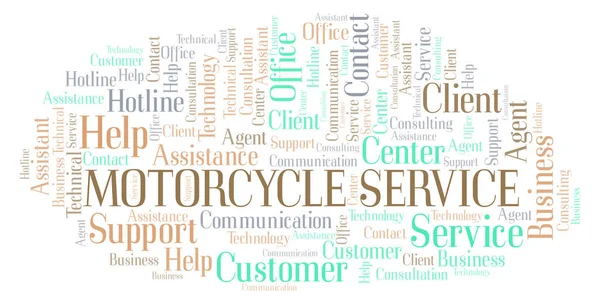 Motorcykel Service Word Cloud Wordcloud Gjorda Med Endast Text — Stockfoto